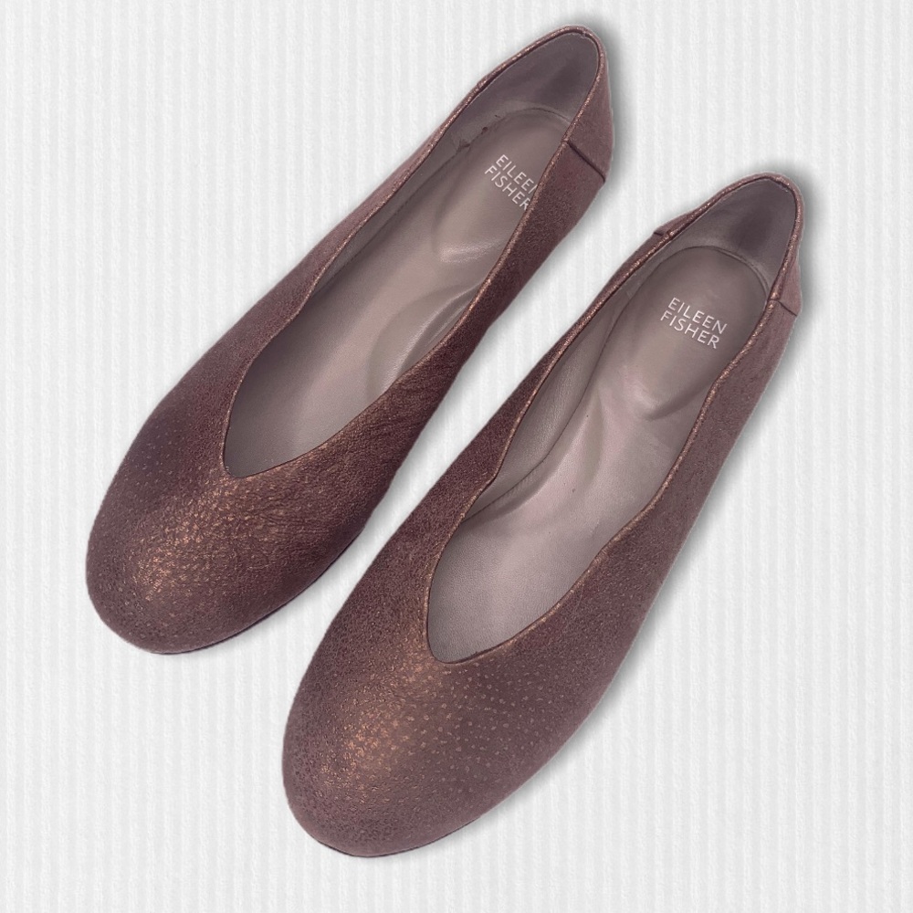 Eileen Fisher Patch Starry Metallic Flats US 9.5M